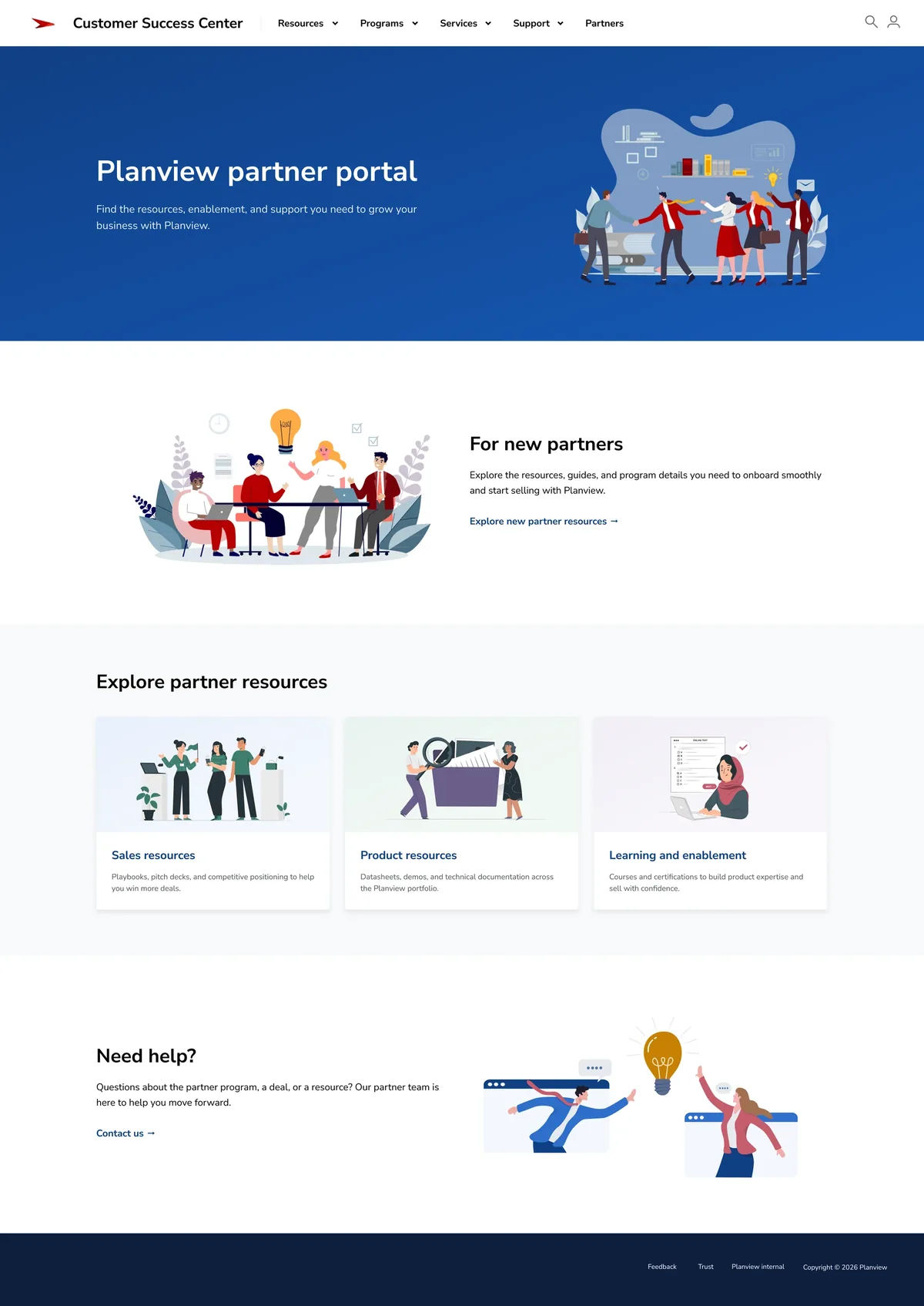 The redesigned Partner Portal homepage